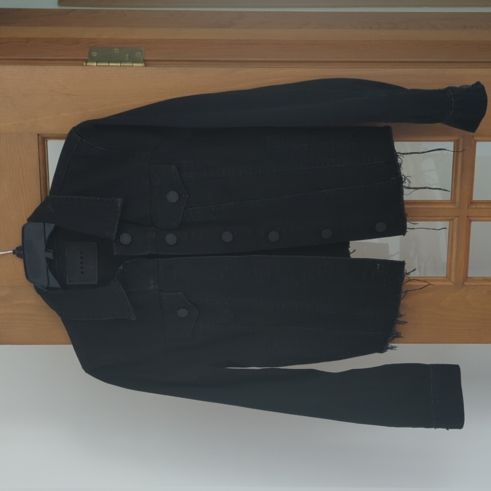 BlankNYC black distressed jean jacket